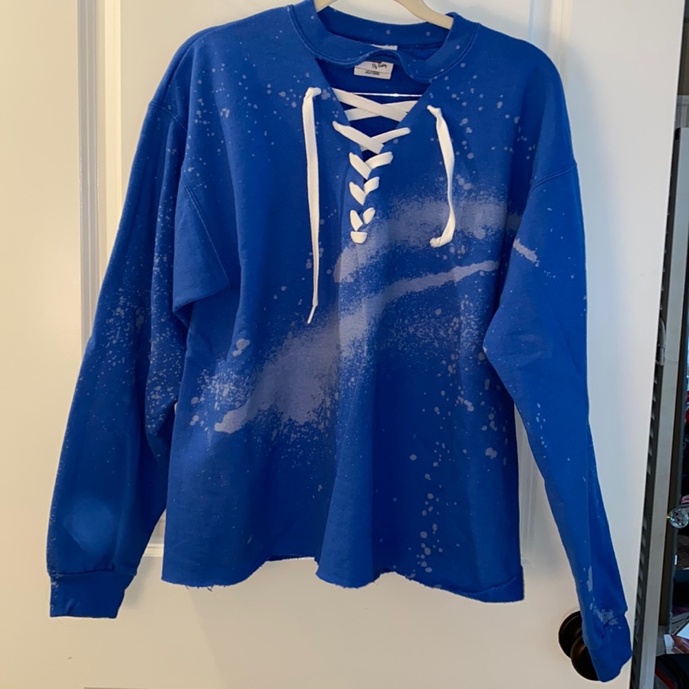 Blue Bleached Tailgate Tees Sweatshirt